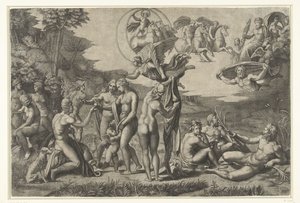 Paris-dommen av Marcantonio Raimondi
