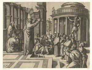 Paulus forkynner i Athen av Marcantonio Raimondi