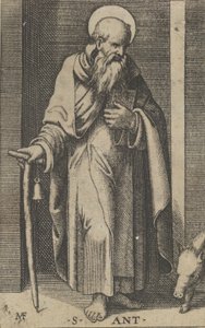 Saint Anthony, en stav i høyre hånd, fra serien 