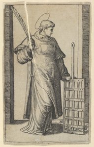 Saint Lawrence, venstre hånd hvilende på en grill, fra serien 
