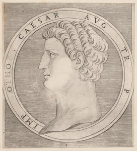 Mirror of Roman Magnificence: Otho, fra The Twelve Caesars, ca. 1500-1534., ca. 1500-1534. av Marcantonio Raimondi