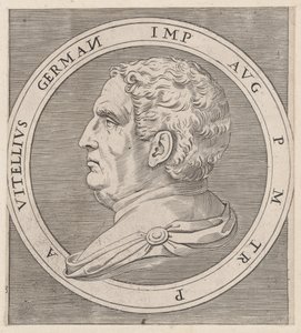 Mirror of Roman Magnificence: Vitellius, fra The Twelve Caesars, ca. 1500-1534., ca. 1500-1534. av Marcantonio Raimondi