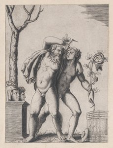 Mirror of Roman Magnificence: Young and Old Bacchant, ca. 1514-36, ca. 1514-36. av Marcantonio Raimondi