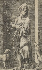 St Lazarus flankert av to hunder, fra serien 