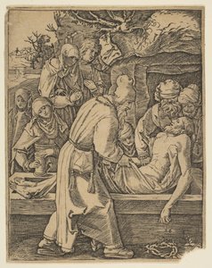 The Deposition, fra The Small Passion copy.n.d. av Marcantonio Raimondi