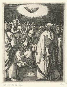 Den Hellige Ånds utgytelse Passion of Christ (serietittel) av Marcantonio Raimondi