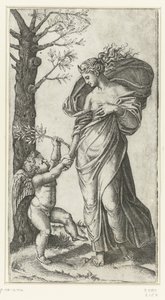 Forsoning av Minerva og Amor av Marcantonio Raimondi