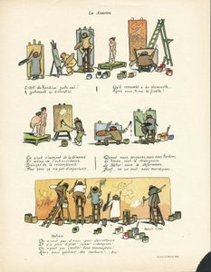 Illustrasjon av Marcel Capy (1865-1941) i Le Smile, nr. 12, 20/03/13 - The Art of Rondism '- Kunst, Avantgarde, Kubisme - Malere kunstnere