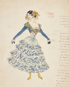 Carmen, kostymeskisse av Marcel Multzer (1866-1937) for akt II av Carmen, av Georges Bizet (1838-1875)