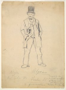 Skisse av en tramp (recto); Kvinne og to spedbarn (verso) av Marcellin Desboutin