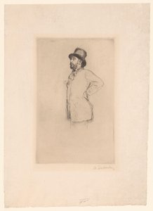 Portret van Edgar Degas av Marcellin Gilbert Desboutin (signed by artist)