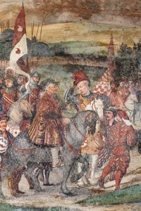 Detalj av besøket til Christian I av Danmark til Bartolomeo Colleoni, æreshallen