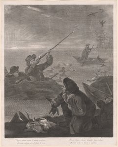Vague er å sikte, med uman pensiero... (Skyting fra skjulet) av Marco Alvise Pitteri after Pietro Longhi