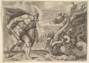 Hercules og Hydraen til Lerna. av Marco Angolo del Moro