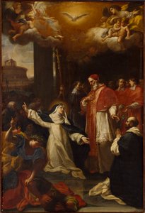 Saint Catherine ber pave Gregor XI om å vende tilbake fra Avignon til Roma.