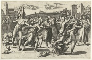 Barnedrap i Betlehem av Marco Dente (possibly)