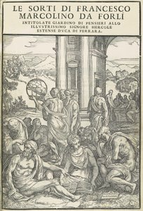 Le Sorti ... med tittelen tankens hage, oktober 1540. Skapere: Ukjent, Marco Dente. av Marco Dente