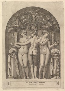 The Mirror of Roman Magnificence: The Three Graces, ca. 1515-27. av Marco Dente