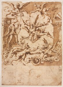 Grotesk med en satyr som mater en drage (recto) av Marco Marchetti