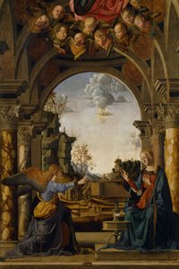 Kunngjøring, av Marco Palmezzano (1457-1539)