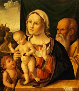 Hellig samtale, av Marco Palmezzano (ca 1459-1539), 52x61 cm