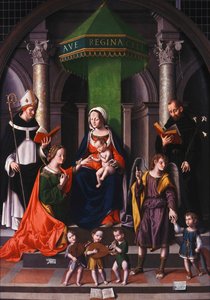 The Mystic Marraige of Saint Catherine med erkeengelen Rafael og Tobias,