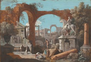 En Capriccio av romerske ruiner