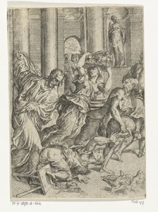 Kristus utviser pengevekslere fra templet av Marco dell