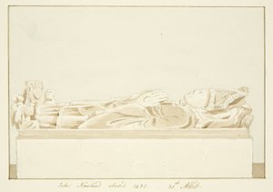 Effigy of Abbot Newland, i Bristol Cathedral (blyant og akvarell på papir) av Marcus H. Homes