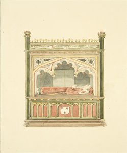 Monument til William Canynges i St Mary Redcliffe (blyant og akvarell på papir) av Marcus H. Homes