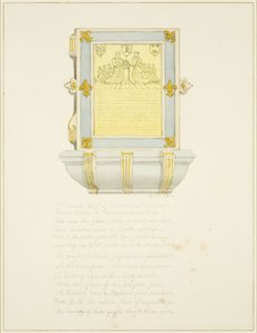 Veggmaleri Tablet of Alderman R. Kitchin (blyant og akvarell på papir) av Marcus H. Homes