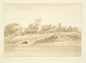 South View of Bristol Cathedral (blyant og akvarell på papir) av Marcus H. Homes