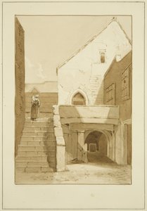 The Black, or Dominican, Friars, Merchant Street (blyant og akvarell på papir) av Marcus H. Homes