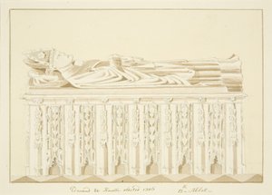 Tomb of Abbot Knowles, i Bristol Cathedral (blyant og akvarell på papir) av Marcus H. Homes