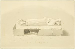 Graven til Sir John Lamyngton i St Mary Redcliffe (blyant og akvarell på papir) av Marcus H. Homes