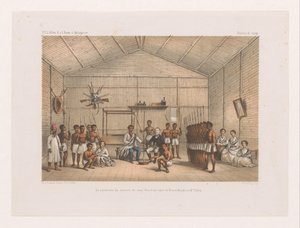 Besøk til prins Ratsiba og blodseremoni La cérémonie du serment du sang (Fatidrah), entre le Prince Ratsiba et Mr. Pollen (tittel på objekt) Reise til François PL Pollen til Madagaskar (serietittel) FPL Pollen R. sl Faune d. Madagaskar (s av Marcus Jacob Goedkind