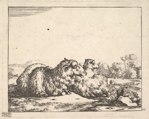 Sau, fra et sett med 16 tallerkener, 1664. av Marcus de Bye