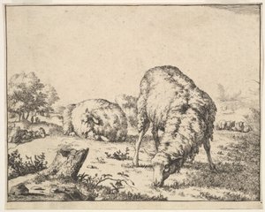 Sau, fra et sett med 16 tallerkener, 1664. av Marcus de Bye