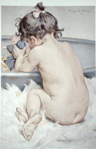 Dukken, fra 'L'Estampe Moderne', utgitt Paris 1897-99 (farge litho) av Marguerite Anne Rose Delorme