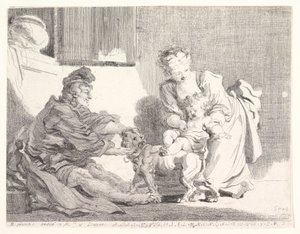 The Child and the Bulldog, 1778. av Marguerite Gerard