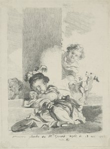 Barnet og katten, 1778 av Marguerite Gerard