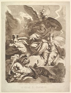 Til Genius of Franklin, 1779. av Marguerite Gerard