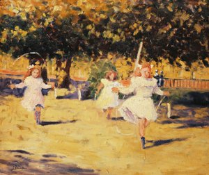 Jenter hopper tau av Marguerite Rousseau