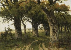 Eikeallé på sensommeren. 1880-1900 av Maria Bilders van Bosse
