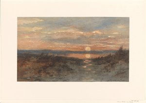Landskap med solnedgang av Maria Bilders van Bosse