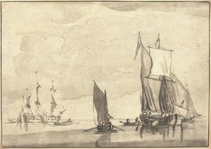 Sjølandskap av Maria Catharina Prestel after Willem van de Velde the Younger