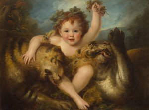 Portrett av Hon. George Lamb, som spedbarnet Bacchus (olje på lerret)
