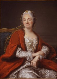 Marie Therese Rodet Geoffrin, saloniere francaise - Portrett av Madame Geoffrin (1699-1777), av Loir, Marianne (1715-1769). Olje på lerret, ca 1760. Privat samling av Marianne Loir