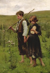 Hjemløs, 1885 av Marianne Stokes