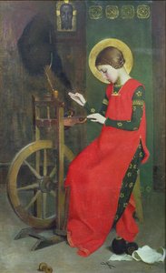 St. Elizabeth av Ungarn spinner ull for de fattige, ca. 1895